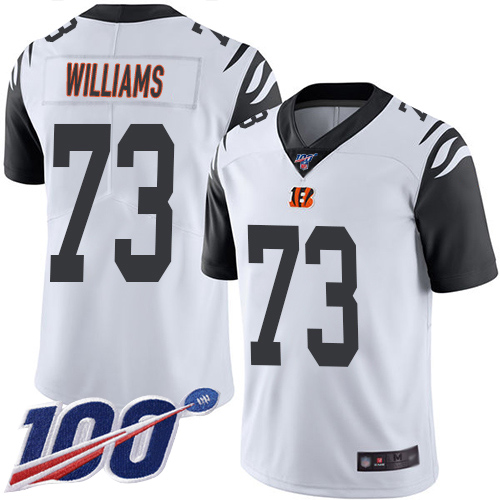 Cincinnati Bengals Limited White Men Jonah Williams Jersey NFL Footballl 73 100th Season Rush Vapor Untouchable